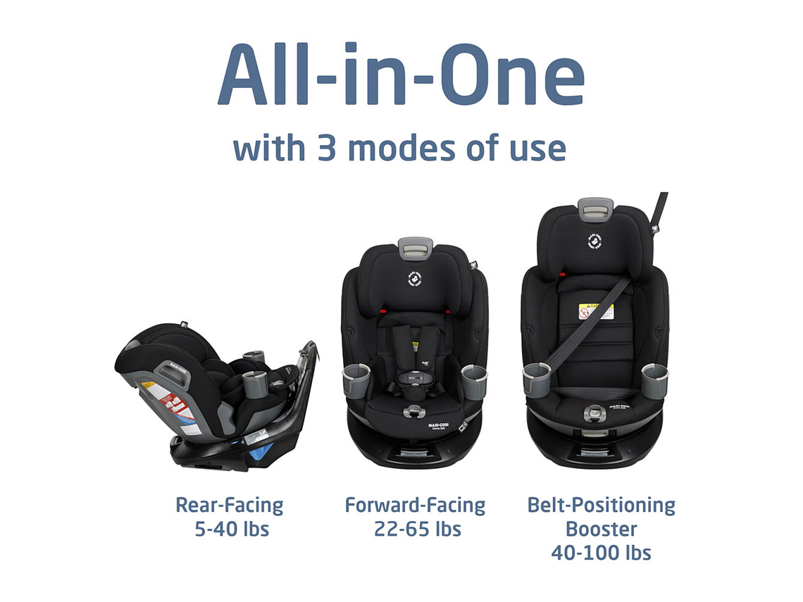 SILLA DE AUTO CONVERTIBLE EMME 360° MIDNIGHT BLACK MAXI COSI 6