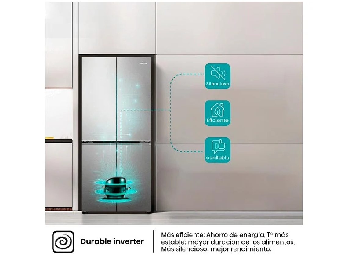 REFRIGERADOR HISENSE SIDE BY SIDE NO FROST RQ5P470NECF 7