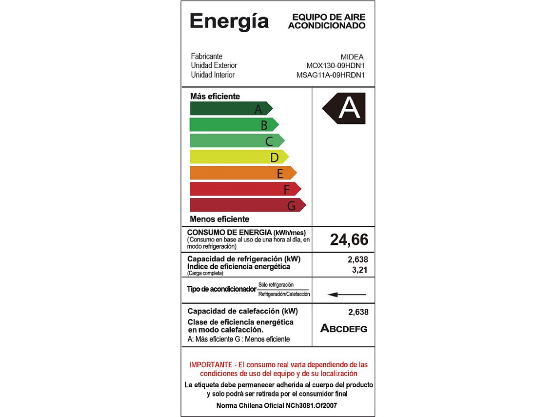 AIRE ACONDICIONADO MIDEA XTREME INVERTER 9000BTU 4