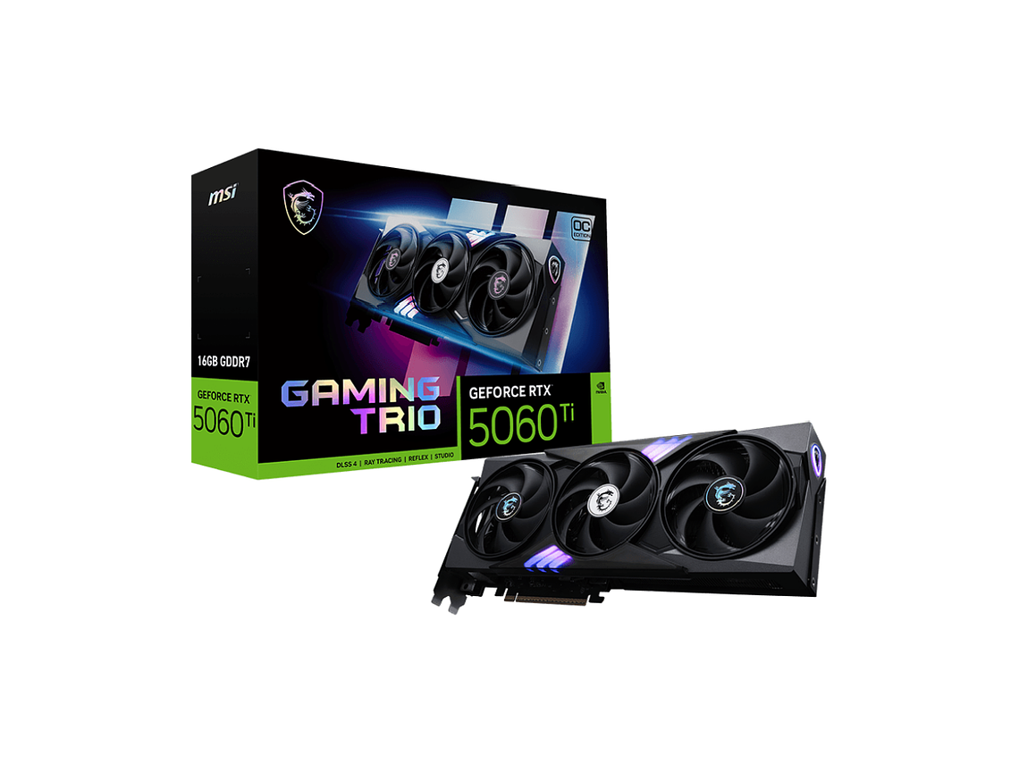 TARJETA DE VIDEO MSI RTX 5060 TI 16G GAMING TRIO OC GDDR7 PCIE-5 1