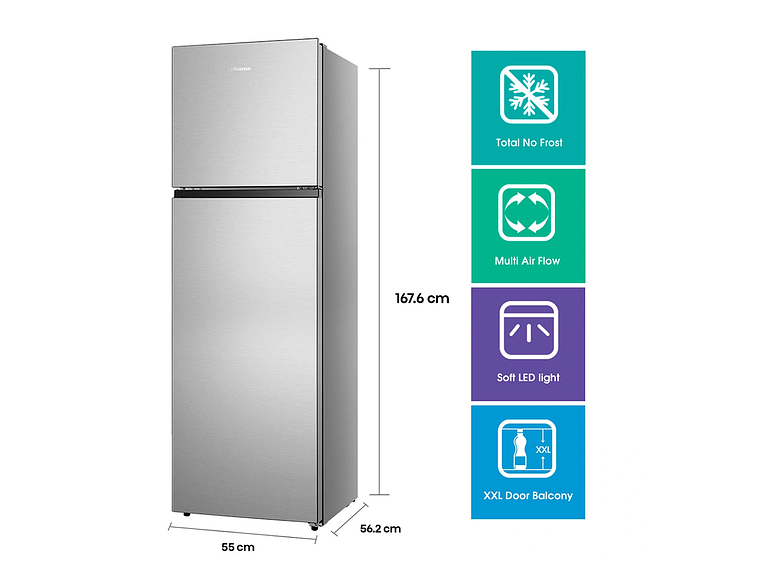 REFRIGERADOR HISENSE TOP MOUNT FREEZER NO FROST 246 L RT320NV RT320 2
