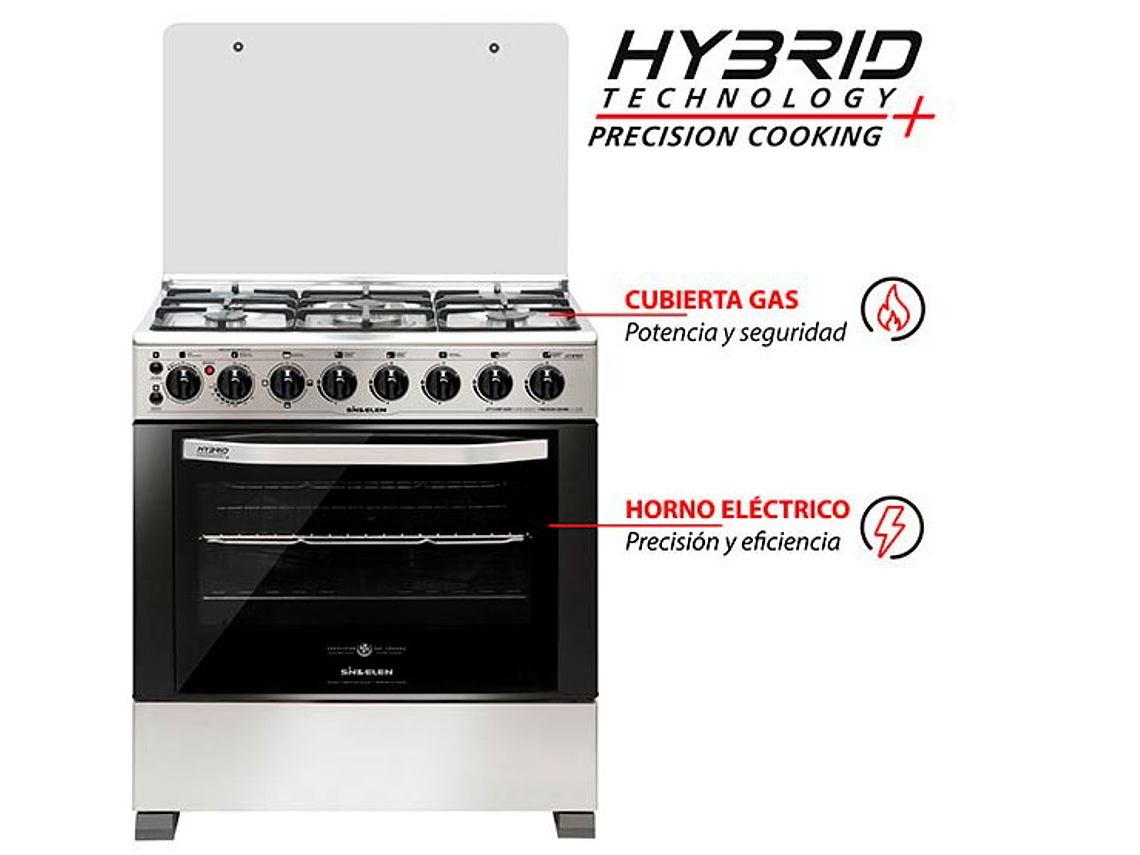 COCINA A GAS LICUADO/NATURAL SINDELEN 5 PLATOS CH-740NI 5Q HIBRIDA CONVECCION 1