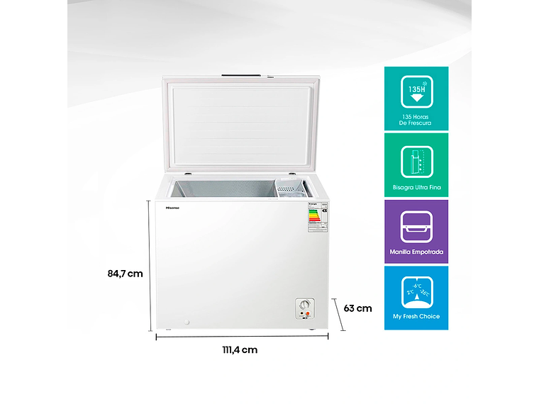 FREEZER HORIZONTAL HISENSE 297 L FRÍO DIRECTO FC-39DT BLANCO 3