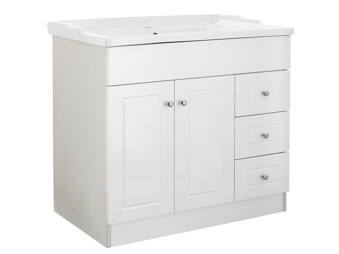 KIT DOMSA MUEBLE VANITORIO B100PHD-B + F-100/100 X 80 X 47 CM BLANCO 3