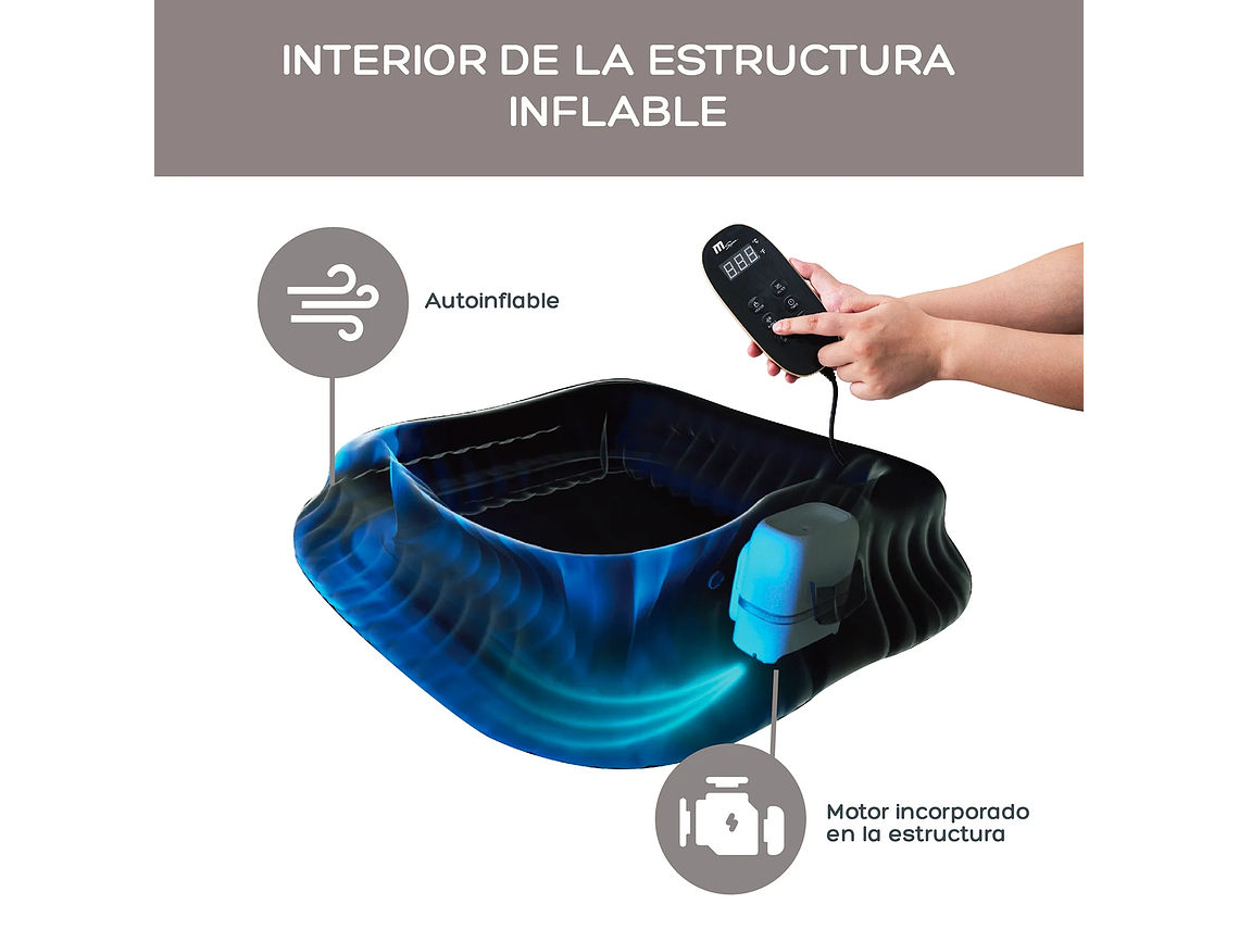 HOT TUB JACUZZI SPA INFLABLE 4 PERSONAS CAMARO PREMIUM MSPA 5