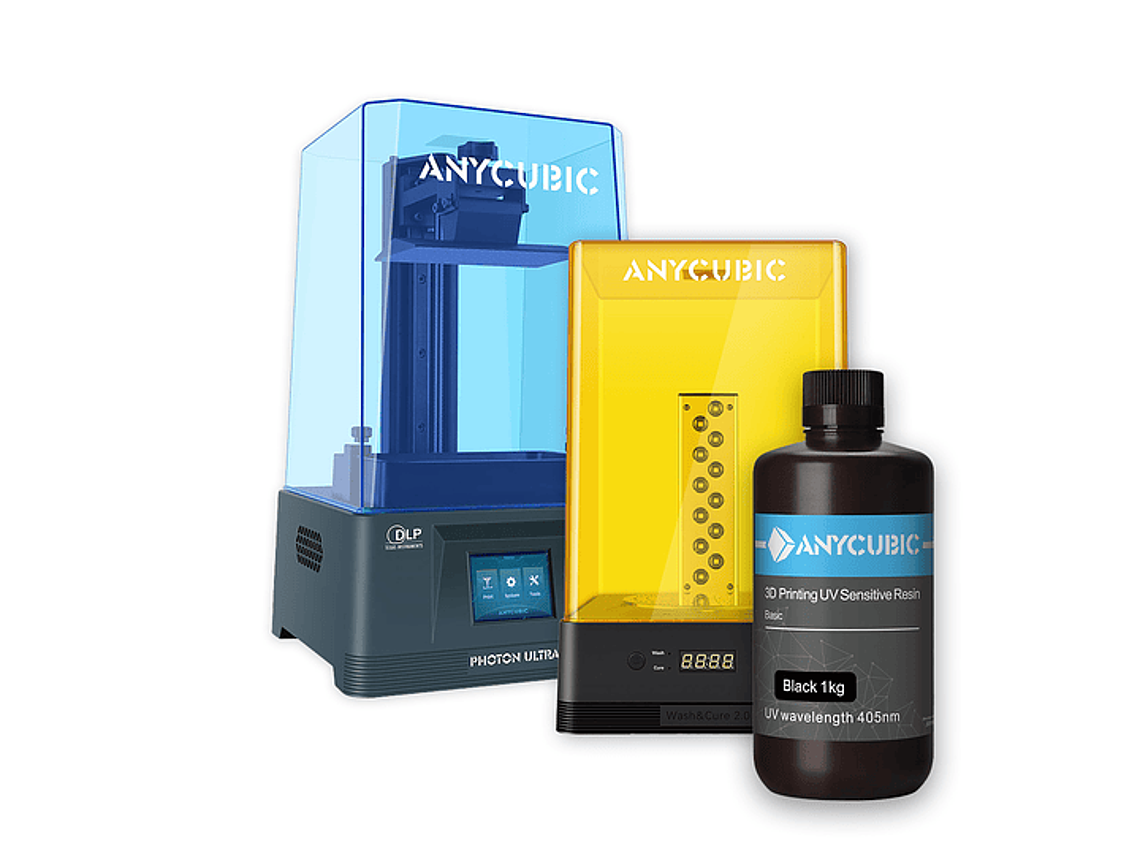 IMPRESORA 3D ANYCUBIC PHOTON ULTRA + WASH CURE 2.0 + RESINA UV GRIS 1