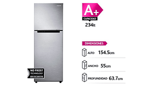 REFRIGERADOR SAMSUNG TOP FREEZER 234 L ALL AROUND COOLING RT22FARADS8/ZS