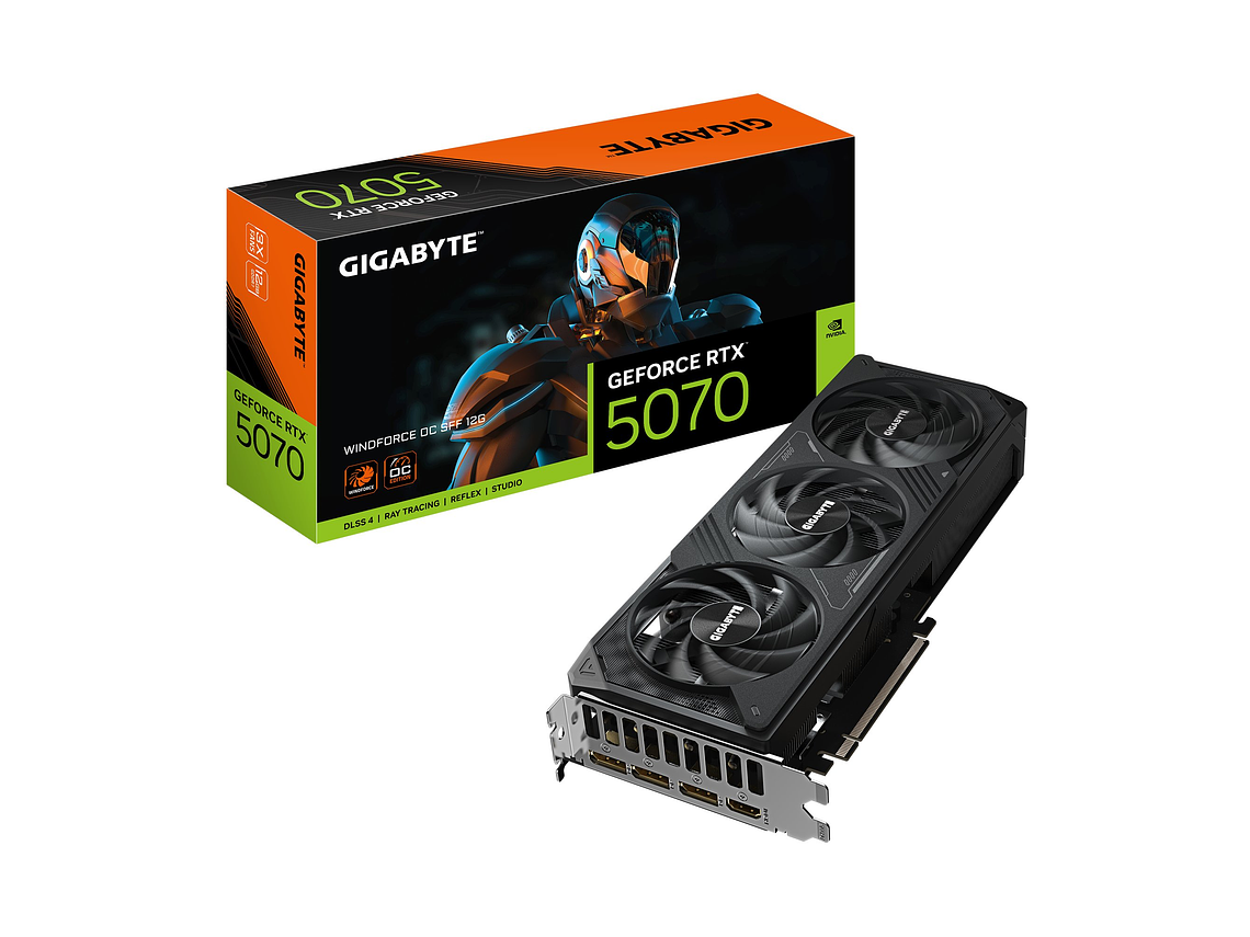TARJETA DE VIDEO GIGABYTE NVIDIA GEFORCE RTX 5070 WINDFORCE OC SFF, 12GB GDDR7, 192-BIT 1