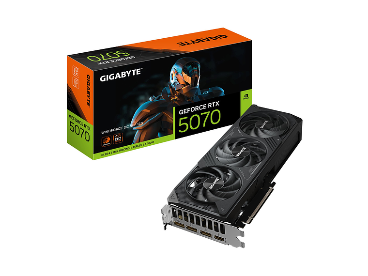 TARJETA DE VIDEO GIGABYTE NVIDIA GEFORCE RTX 5070 WINDFORCE OC SFF, 12GB GDDR7, 192-BIT 1