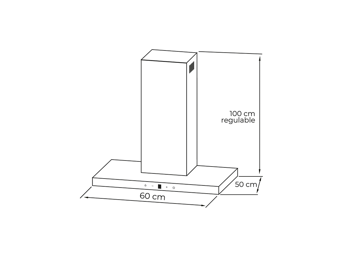 CAMPANA RECTANGULAR CONTROL TOUCH 60CM 6