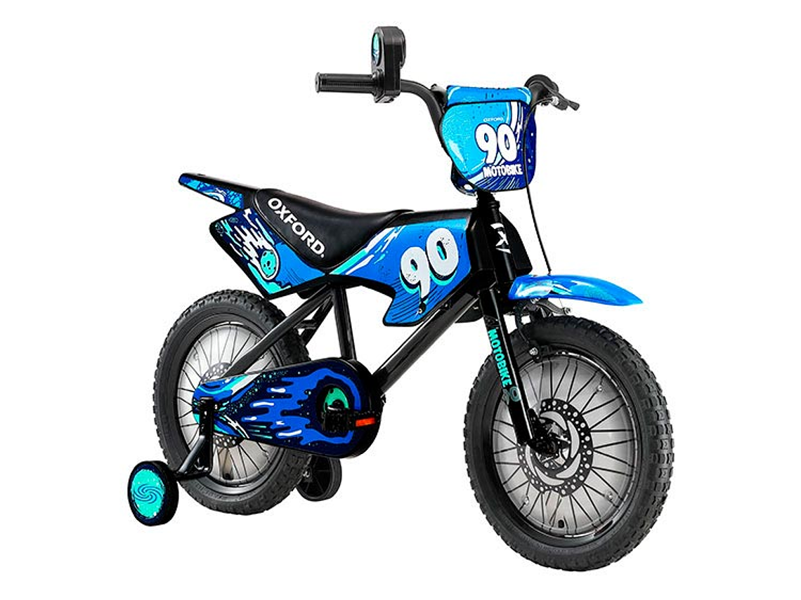 BICICLETA INFANTIL OXFORD MOTOBIKE NEGRO/AZUL ARO 16 1