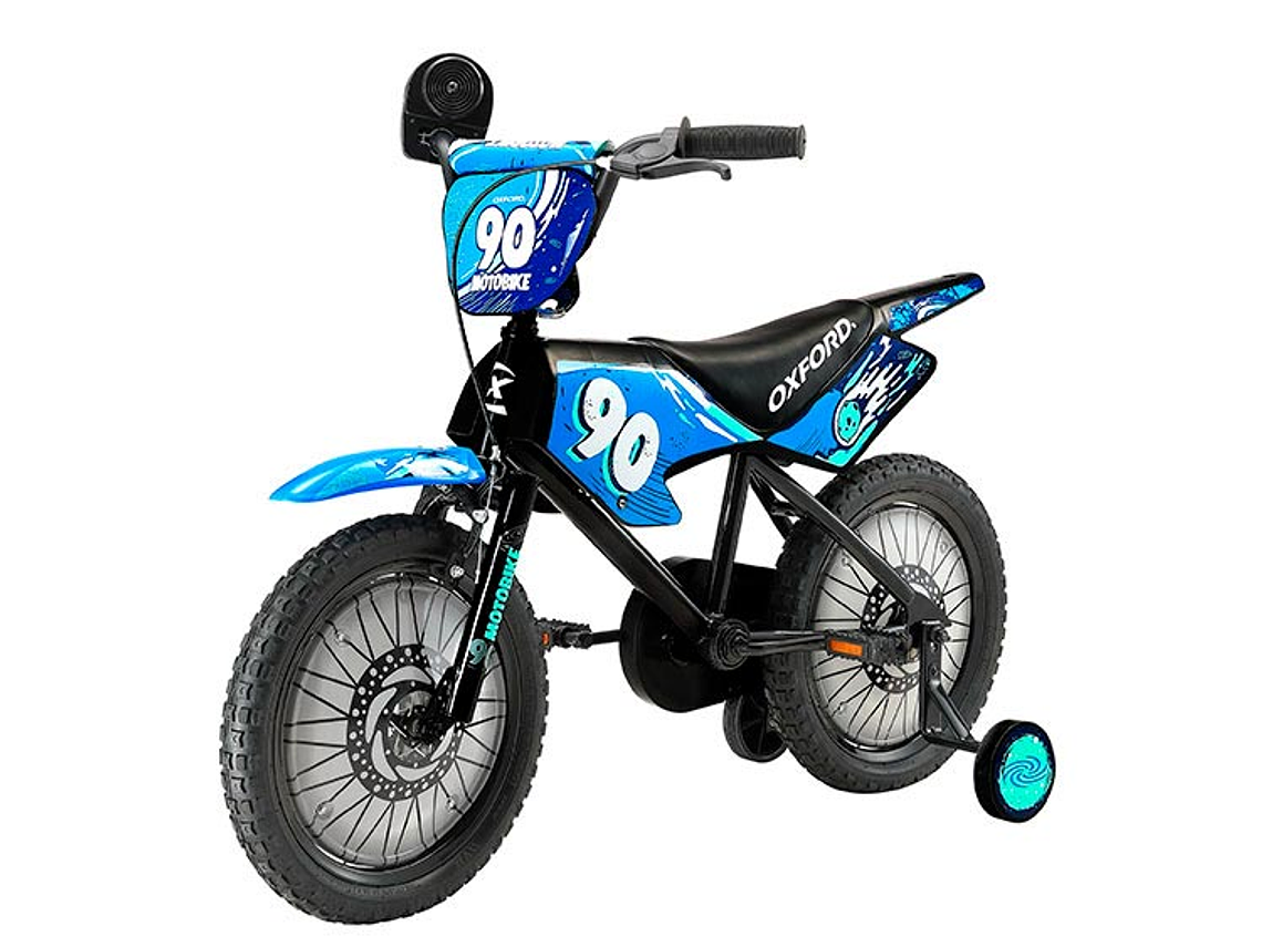 BICICLETA INFANTIL OXFORD MOTOBIKE NEGRO/AZUL ARO 16 2