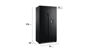 REFRIGERADOR FENSA 436L NO FROST SIDE BY SIDE SFX440B NEGRO
