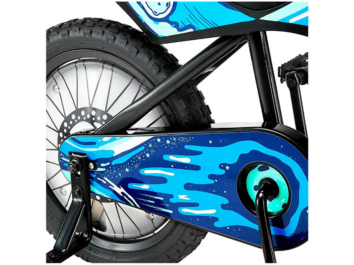 BICICLETA INFANTIL OXFORD MOTOBIKE NEGRO/AZUL ARO 16 3