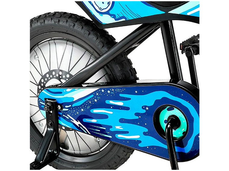 BICICLETA INFANTIL OXFORD MOTOBIKE NEGRO/AZUL ARO 16 3