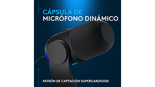 LOGITECH G YETI GX MICRÓFONO DINÁMICO RGB CON LIGHTSYNC NEGR