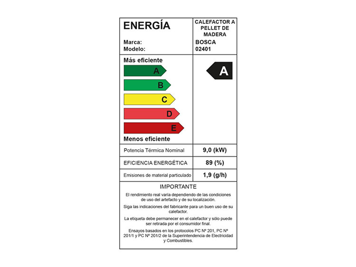  CALEFACTOR A PELLET BOSCA HERA 7