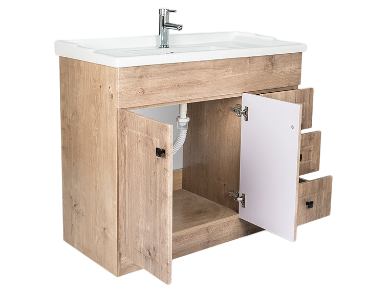 KIT DOMSA MUEBLE VANITORIO B100PH-WOOD + F-100/100 X 80 X 47 CM 3