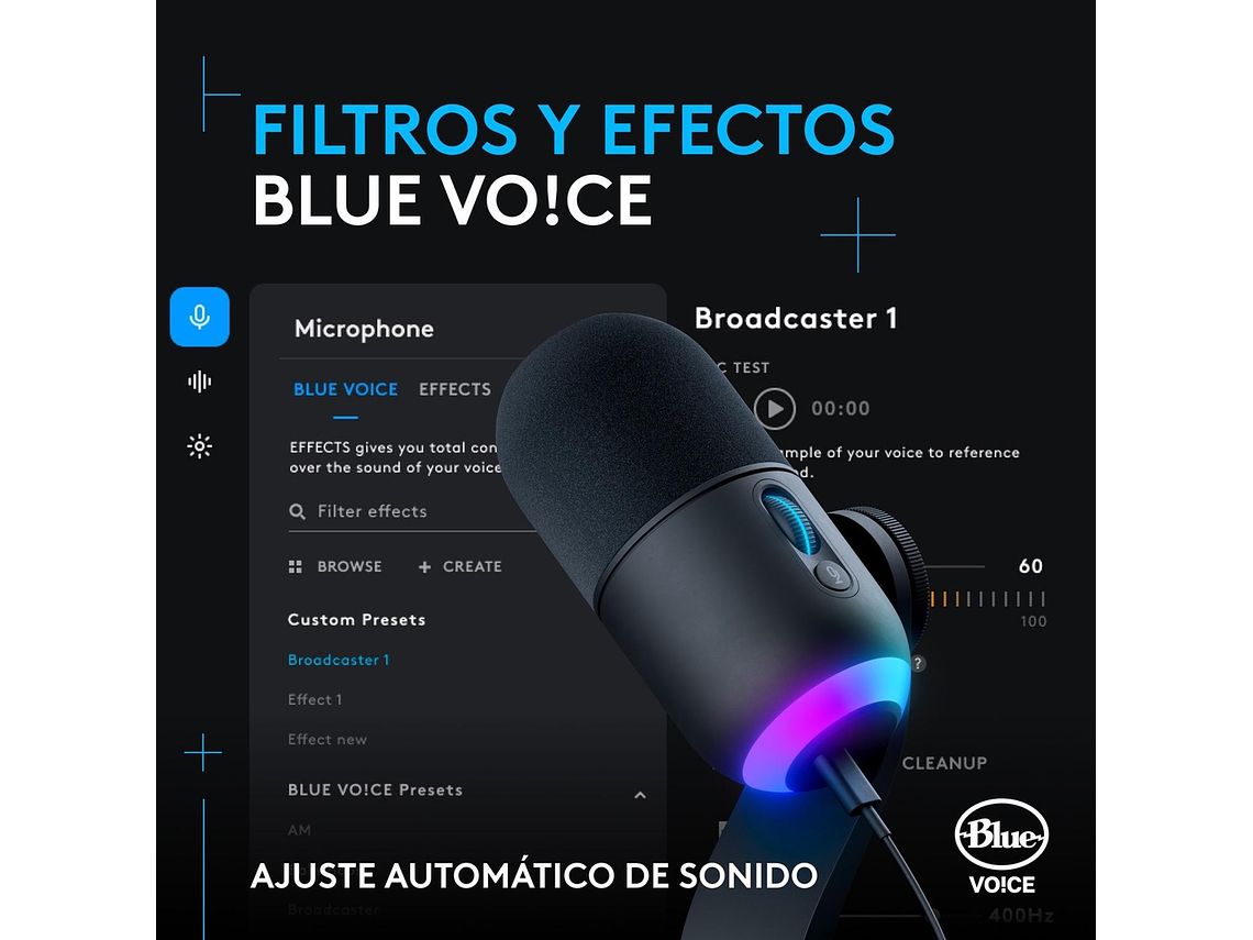 LOGITECH G YETI GX MICRÓFONO DINÁMICO RGB CON LIGHTSYNC NEGR 5