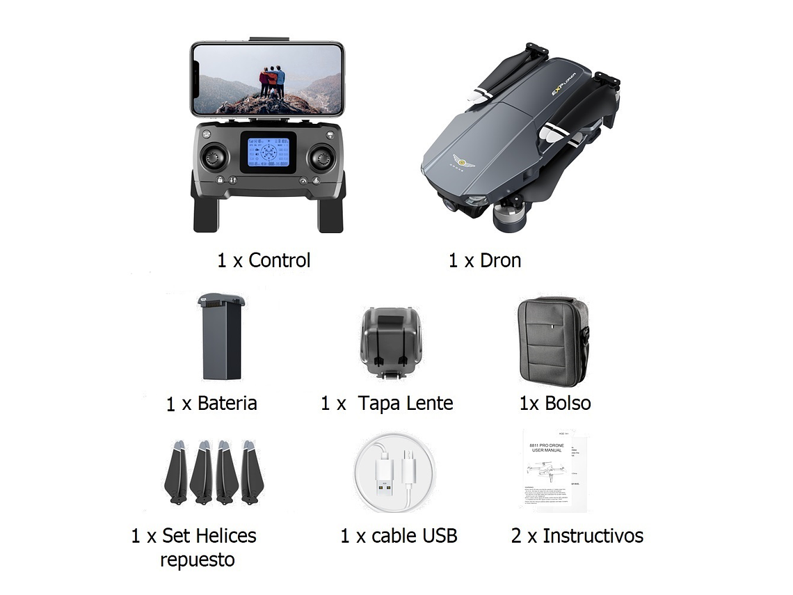 DRON 8819 EXPLORER 5G 3000M 6K GPS EIS GIMBAL 5