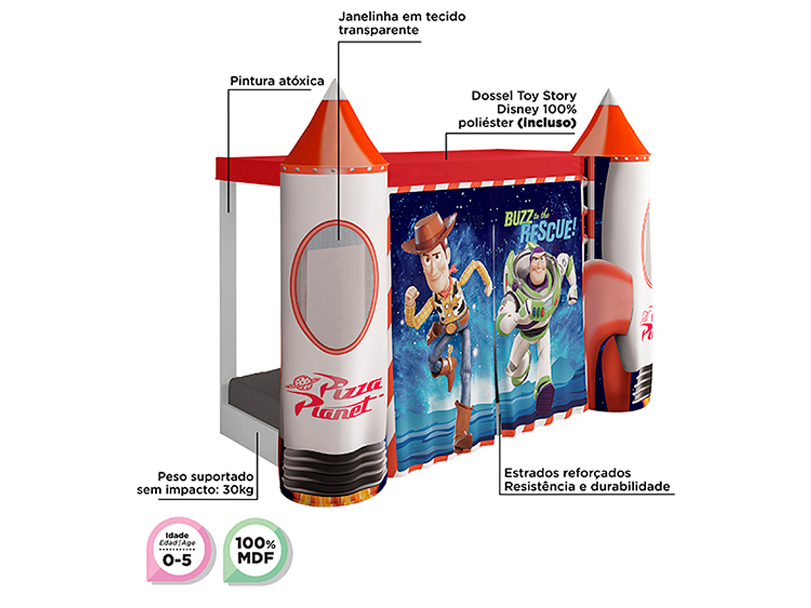 CAMA TRANSICIÓN INFANTIL DISNEY CASTILLO TOY STORY 3