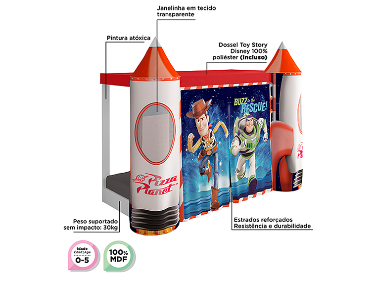 CAMA TRANSICIÓN INFANTIL DISNEY CASTILLO TOY STORY 3