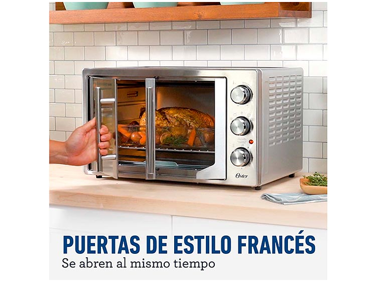 HORNO ELÉCTRICO OSTER 42 L TSSTTVFDMAFNS-052 CON FREIDORA DE AIRE ® PUERTAS ESTILO FRANCÉS 4
