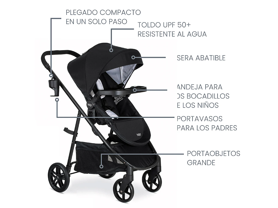 COCHE TRAVEL SYSTEM BROOK-WILLOW ONIX GLACIER BRITAX 5
