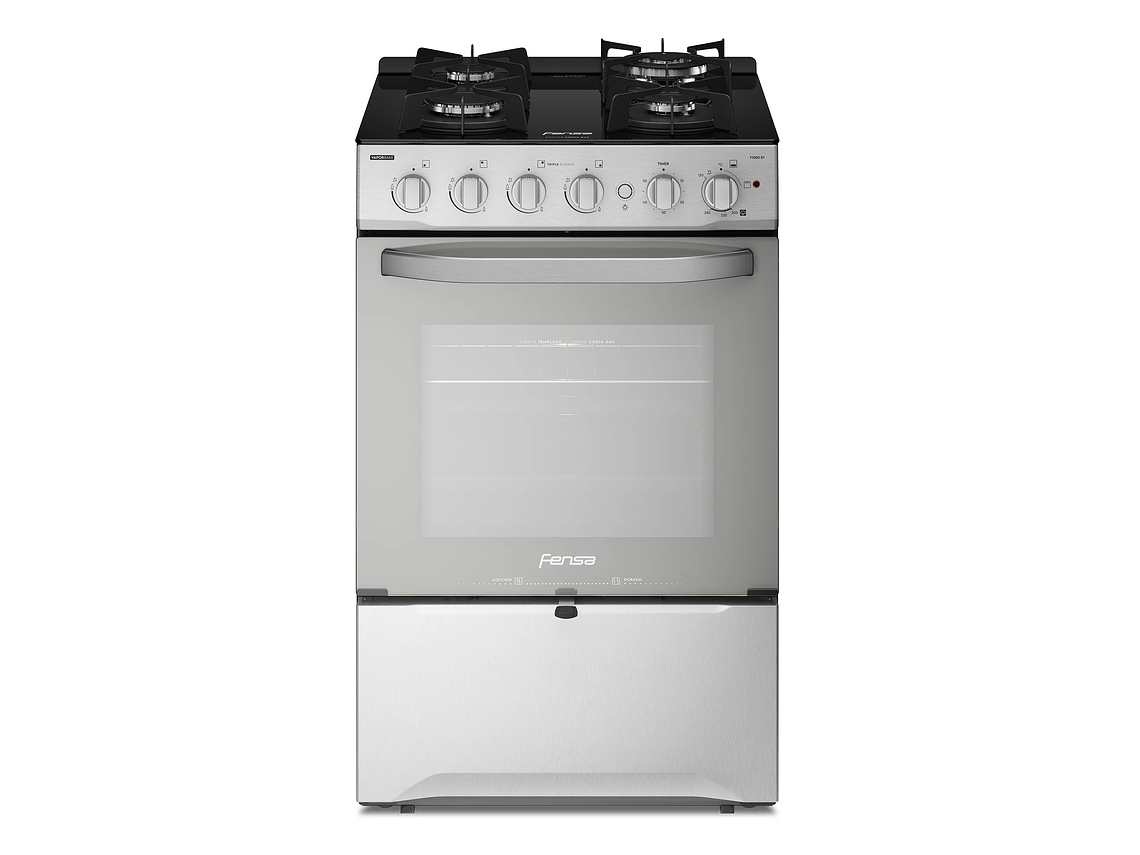 COCINA A GAS 4 PLATOS FENSA CUBIERTA VIDRIO F 3000 RT INOX 1