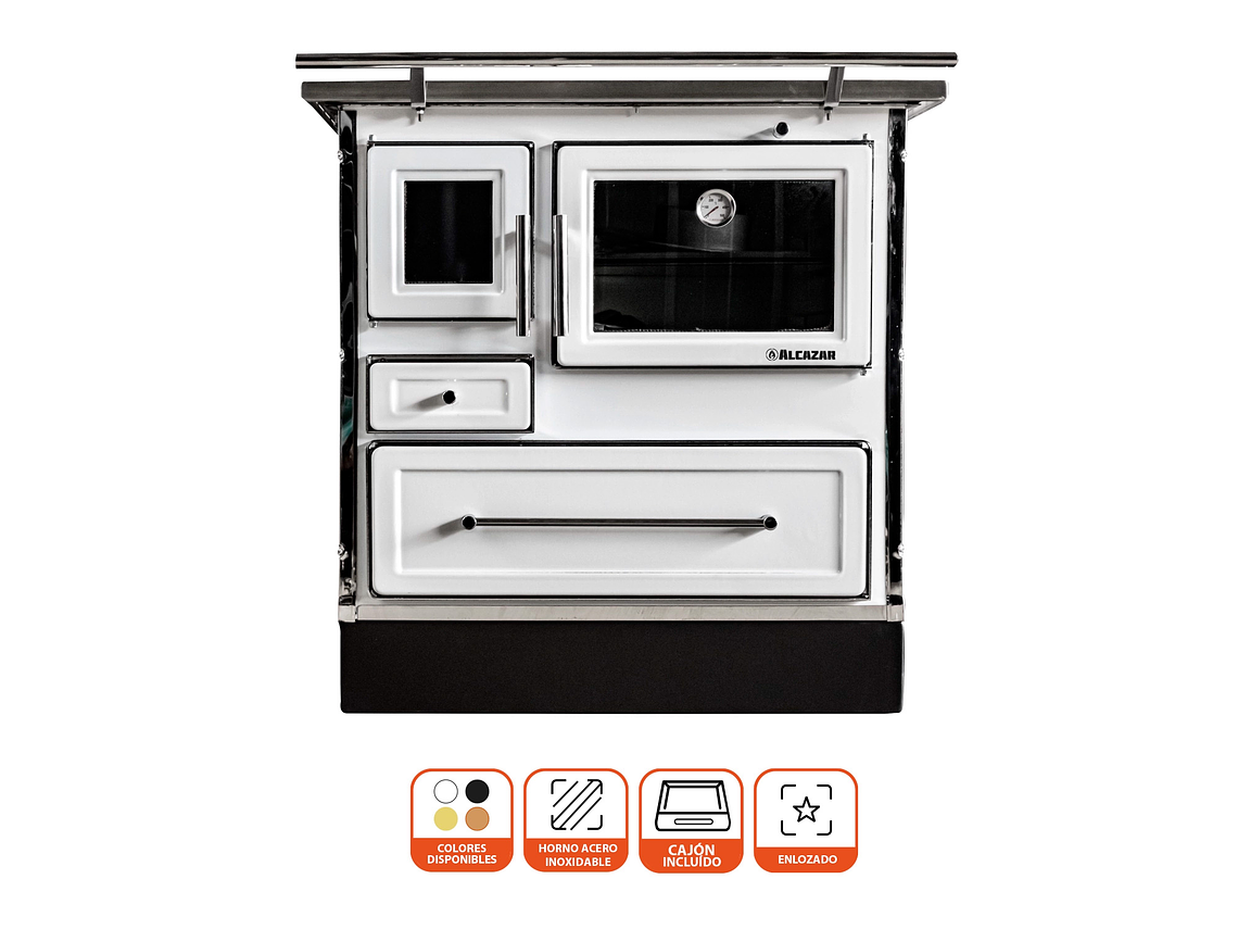 COCINA A LEÑA ALCAZAR CALBUCO MZ 90 BLANCA 2