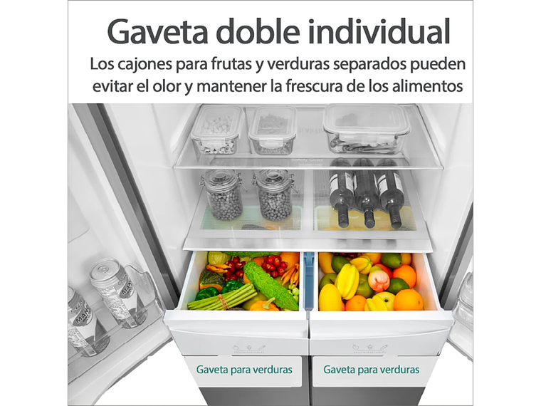 REFRIGERADOR SIDE BY SIDE 467 LTS 4 PUERTAS HQ-627WEN 3