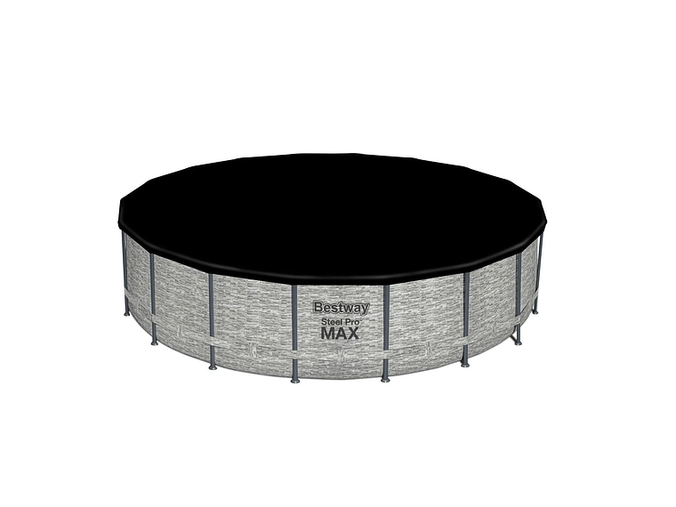 PISCINA BESTWAY REDONDA STEELPRO MAX GRIS PIEDRA 5.49MX1.22M 4
