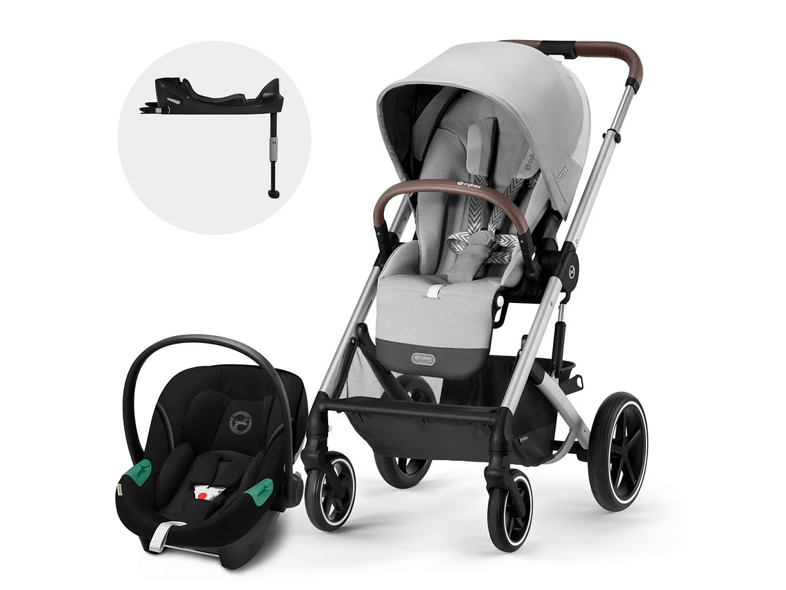 COCHE TRAVEL SYSTEM BALIOS S LUX 3.0 SLV L.GREY + ATON S2 + BASE 1
