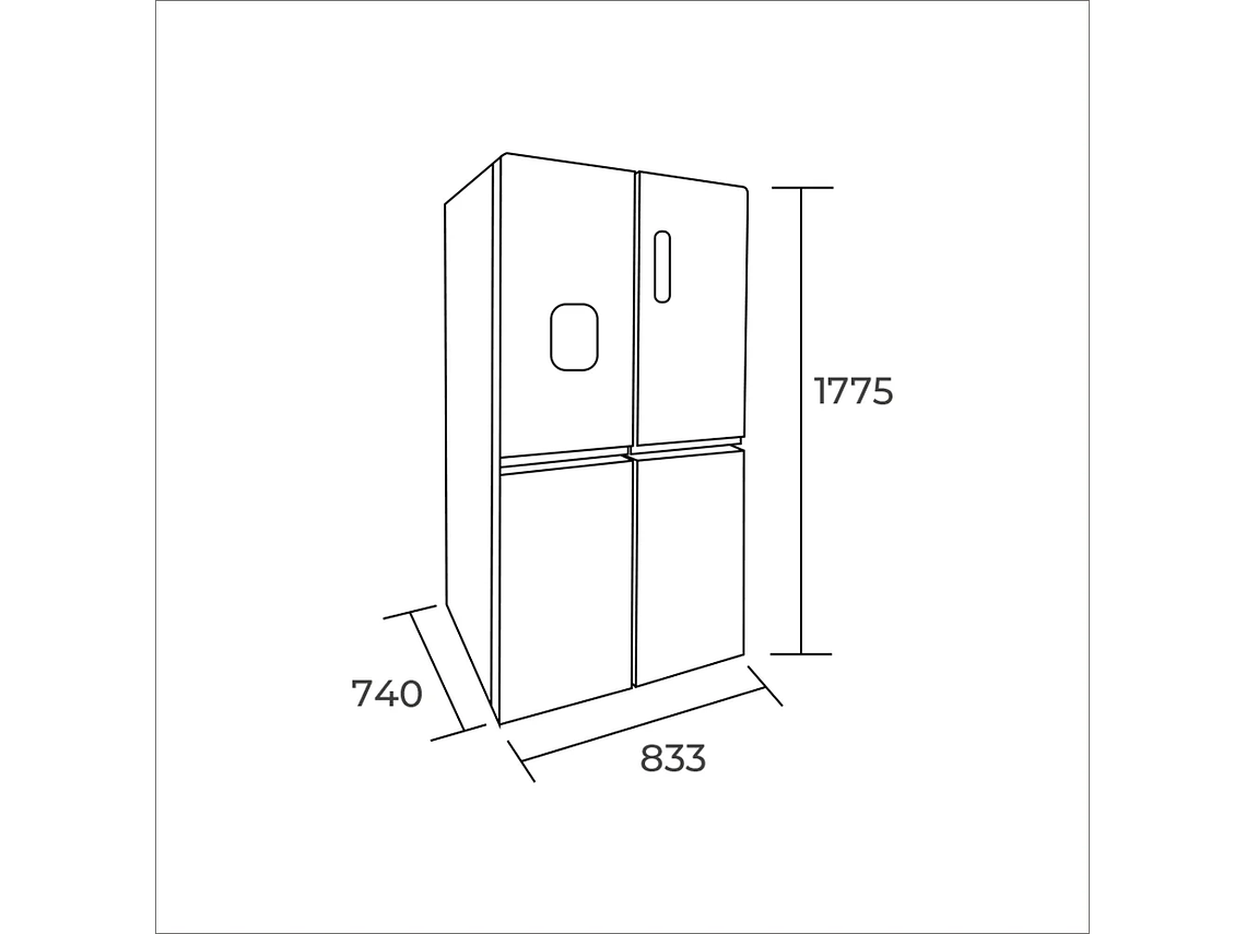 REFRIGERADOR SIDE BY SIDE 467 LTS 4 PUERTAS HQ-627WEN 4
