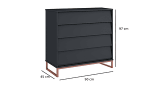 CÓMODA KIDSCOOL NOAH DESIGN 23029 GRAFITO