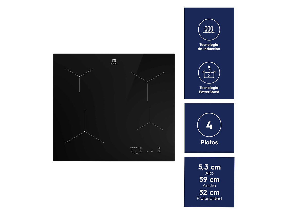 ENCIMERA A INDUCCIÓN 4 PLATOS VITROCERÁMICA IE6LP 4