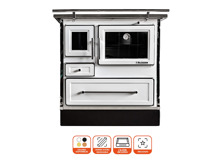 COCINA A LEÑA ALCAZAR CALBUCO MZ 80 BLANCA 2