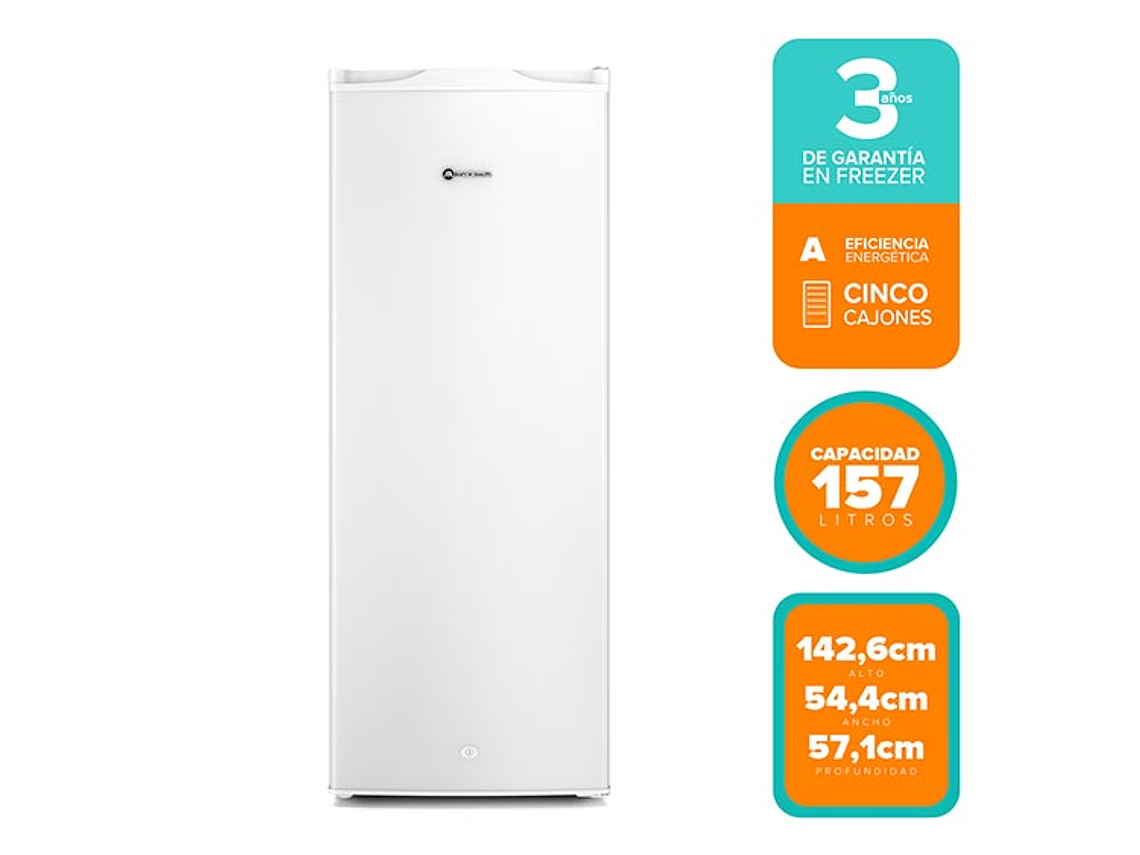 CONGELADOR VERTICAL MADEMSA 157 L FRÍO DIRECTO MFV 645 B 1