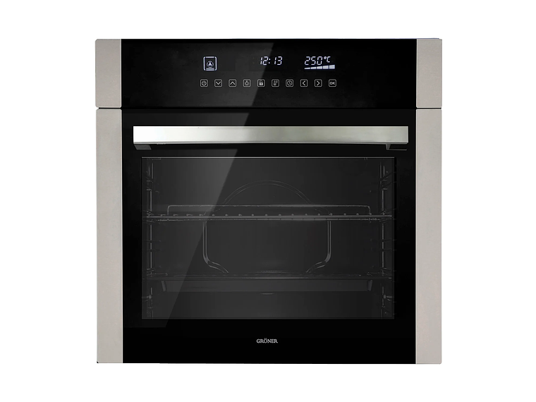 HORNO ELÉCTRICO EMPOTRABLE GRÖNER INOX TOUCH TRIPLE VIDRIO 10F 59L 1