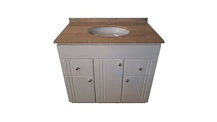 MUEBLE TMUEBLES TRAVERTINO RECTO VANITORIO LACADO CUBIERTA MÁRMOL 80 X 50 X 85 BLANCO