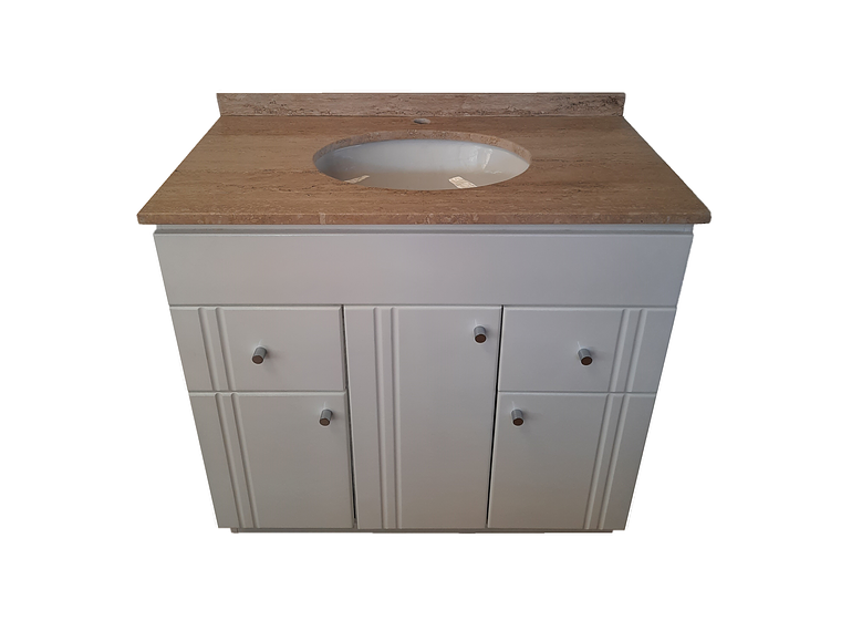 MUEBLE TMUEBLES TRAVERTINO RECTO VANITORIO LACADO CUBIERTA MÁRMOL 80 X 50 X 85 BLANCO 1