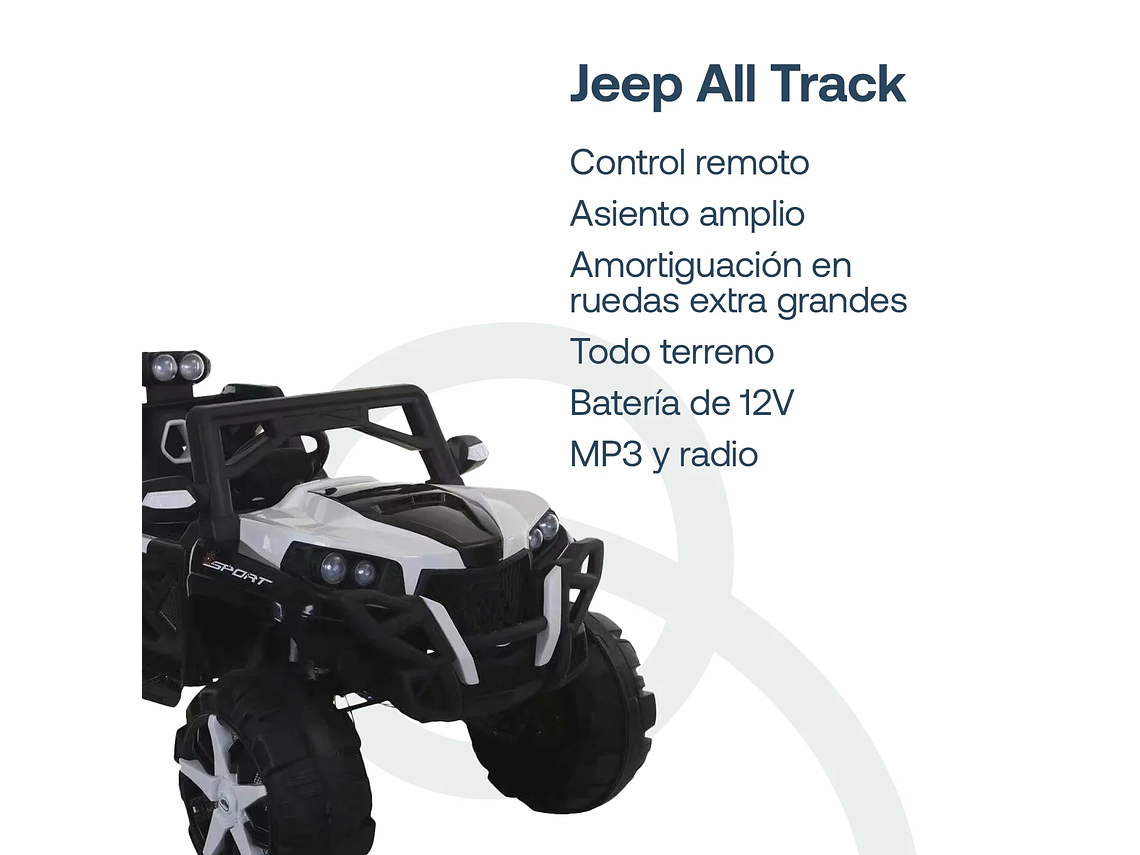 CAMIONETA ELECTRICA BEBESIT ALL TRACK - BLANCO 2