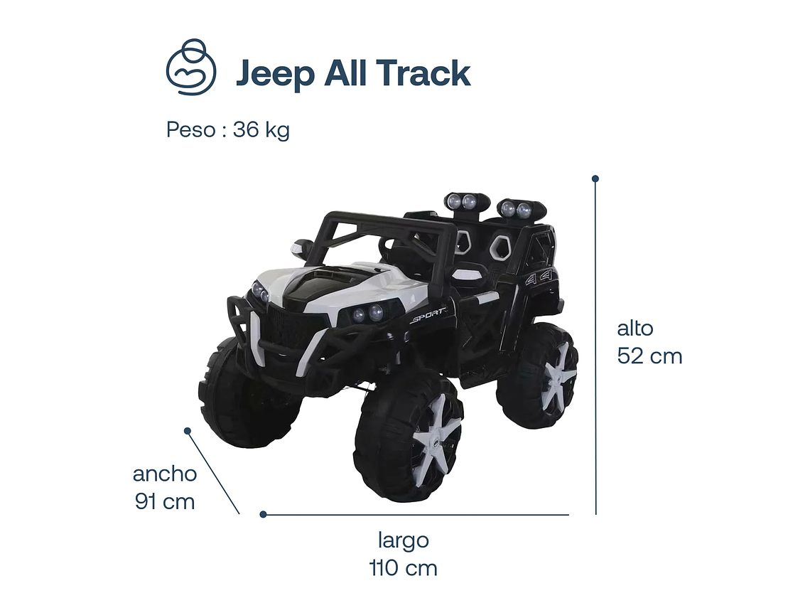 CAMIONETA ELECTRICA BEBESIT ALL TRACK - BLANCO 3