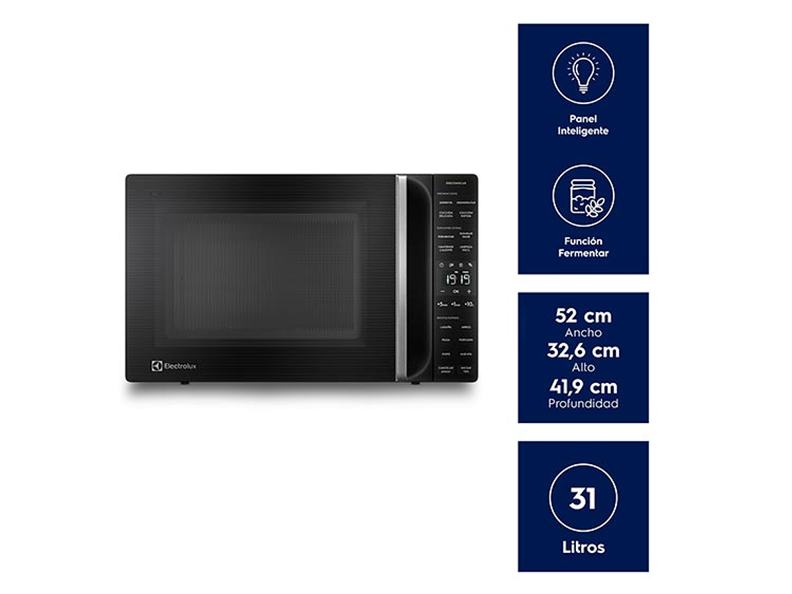 MICROONDAS DIGITAL ELECTROLUX 31 L ME31N NEGRO 3