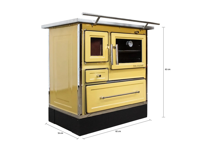 COCINA A LEÑA ALCAZAR CALBUCO MZ 80 AMARILLA 3