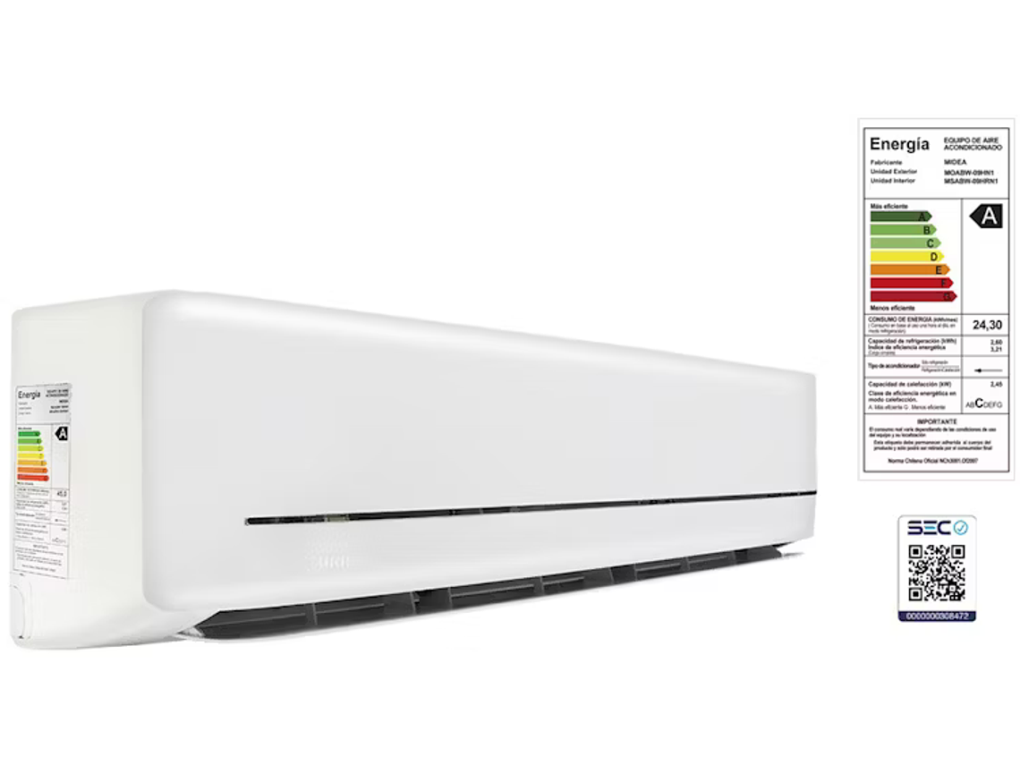 AIRE ACONDICIONADO FRIO-CALOR MIDEA ONOF 9000BTU. 1
