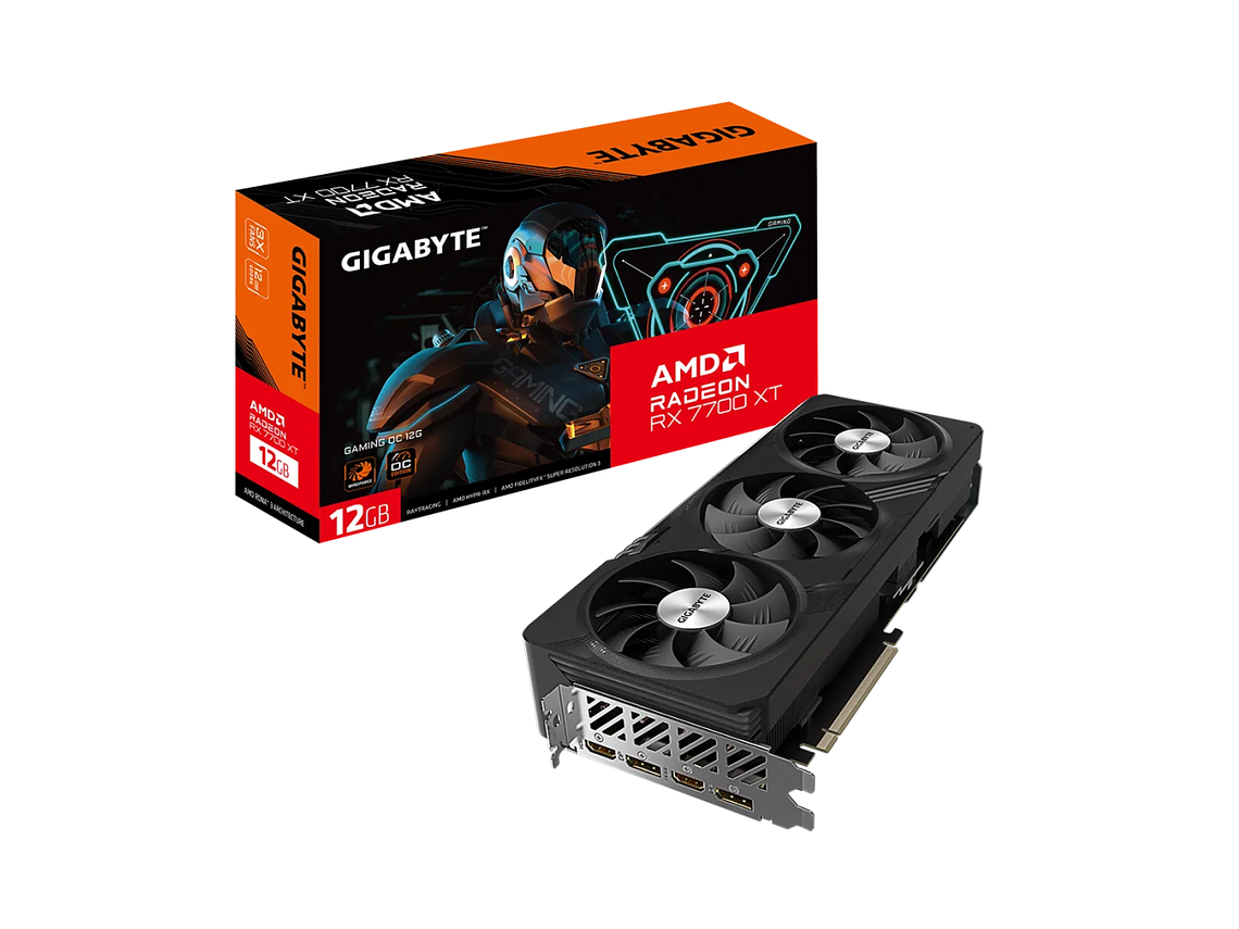 TARJETA DE VIDEO GIGABYTE RADEON RX 7700 XT GAMING OC 12G GDDR6, PCIE-4.0 1