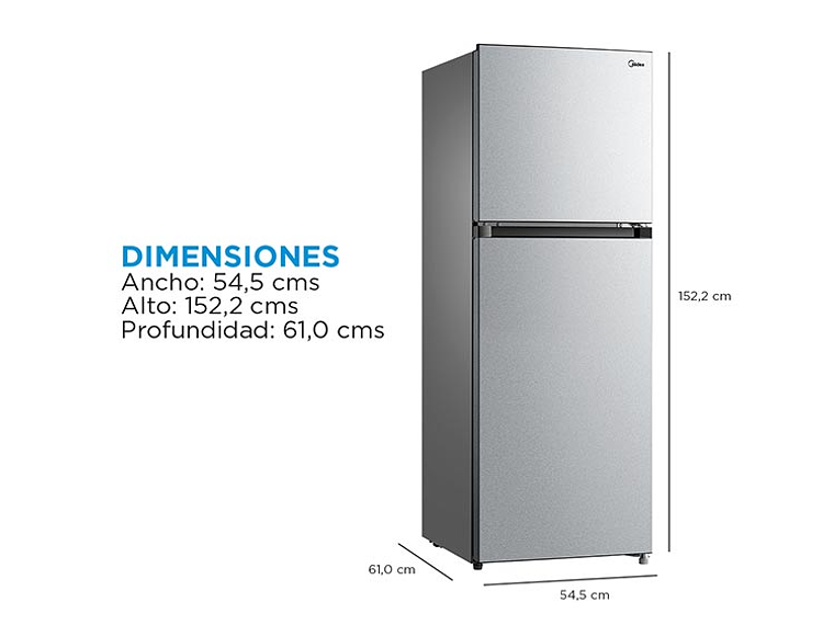 REFRIGERADOR MIDEA TOP FREEZER NO FROST 236 L TMF MDRT346MTF50 2