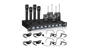 SISTEMA DE MICRÓFONOS INALÁMBRICOS 8 CANALES PYLE PDWM8350