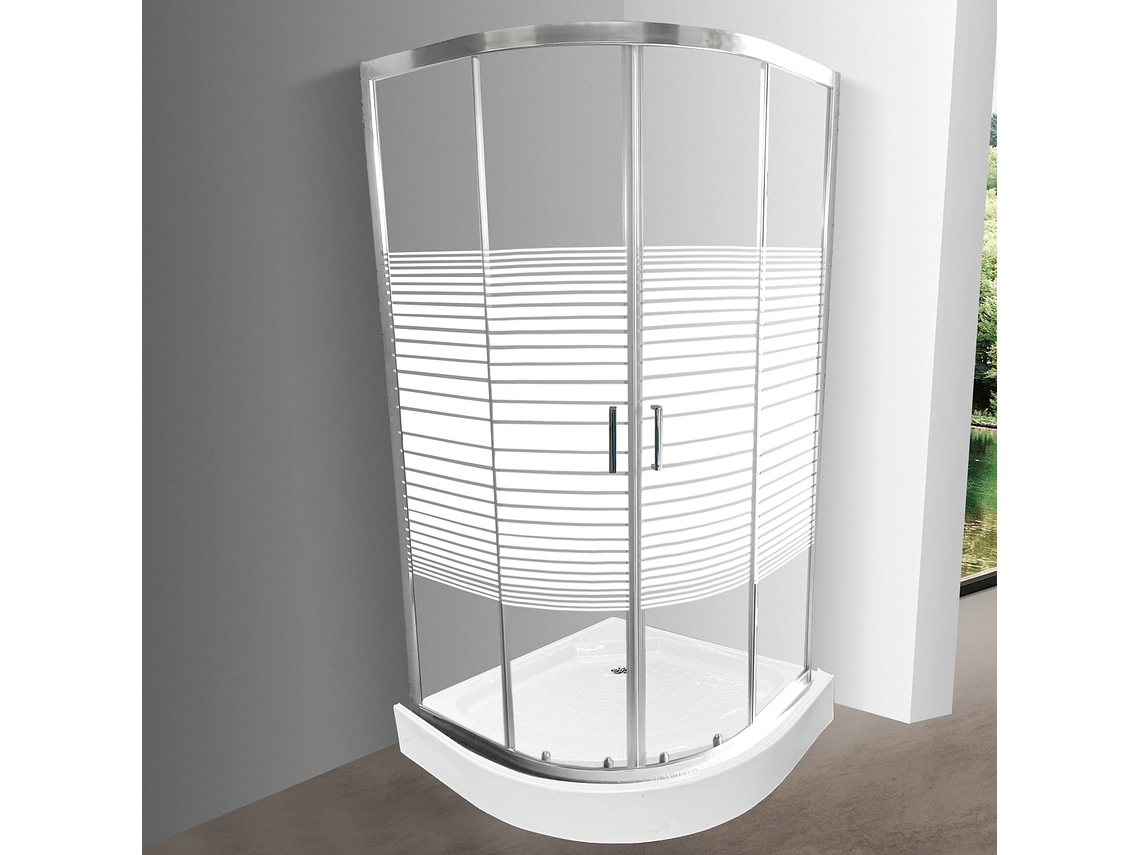 SHOWER 90X90 CURVO ELEGANT JOYTEK LÍNEAS RECTAS CON RECEPTÁCULO 1